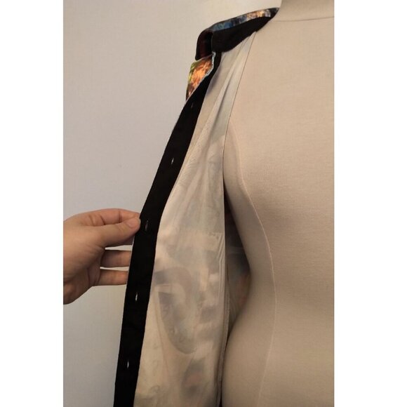 RARE!! Vintage Dolcezza Simply Art Artsy Velvet Painting Print Button Up Shirt - Picture 12 of 16